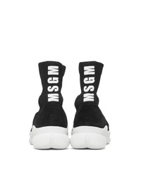 MSGM Black Z Waves Sock Sneakers