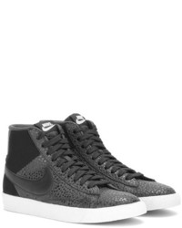 Nike Blazer Mid Premium Suede And Embossed Leather High Top Sneakers