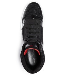 Hugo Boss Boss Fulseo High Top Sneakers With Patent Leather
