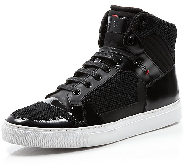 Hugo Boss Fulseo High Top Sneakers With Patent $315 | Bloomingdale's |