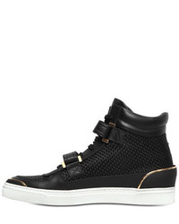 Braided Silk Leather High Top Sneakers