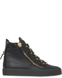Giuseppe Zanotti Design Chain Lace Up Leather High Top Sneakers
