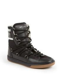 Saint Laurent Court Class Shearling Lined High Top Sneakers