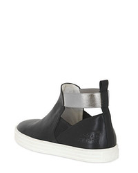 Hogan Cutout Leather Slip On High Top Sneakers