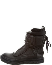 D Gnak Leather High Top Sneakers