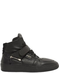 D-S!de Rubber Insert Leather High Top Sneakers