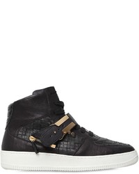 D-S!de Woven Leather High Top Sneakers