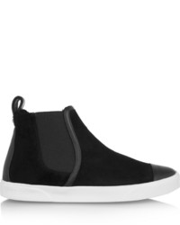 Jimmy Choo Della Faux Shearling Lined Suede High Top Sneakers Black