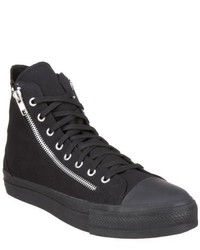 Demonia Deviant 106 Black Zipper High Top Sneakers