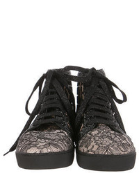 Rene Caovilla Embellished Lace Sneakers W Tags
