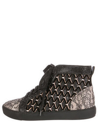 Rene Caovilla Embellished Lace Sneakers W Tags