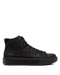 Karl Lagerfeld Embossed Logo Hi Top Sneakers