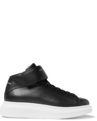 Alexander McQueen Exaggerated Sole Leather High Top Sneakers