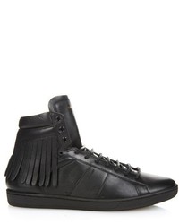 Saint Laurent Fringed High Top Leather Trainers