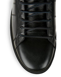 Saint Laurent Fringed Leather High Top Sneakers