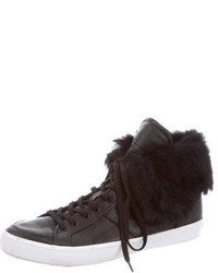 Rebecca Minkoff Fur Leather Sneakers