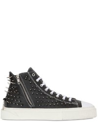 Gienchi Rubberized Leather High Top Sneakers