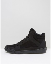 Asos High Top Sneakers In Black