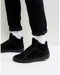Asos High Top Sneakers In Black