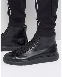 Asos High Top Sneakers In Black With Chunky Sole