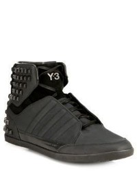 Y-3 Honja Studded Leather High Top Sneakers