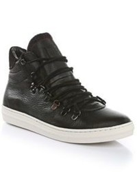 Hugo Boss Modellis Calfskin High Top Sneakers 10 Black