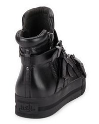 Ash Jet Bis Buckled Leather High Top Sneakers