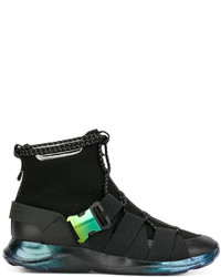 Christopher Kane Lace Up And Buckle High Top Sneakers