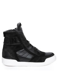 Balmain Leather And Suede High Top Trainers