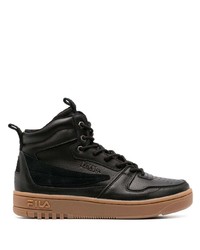 Fila Leather Embossed Logo High Top Sneakers