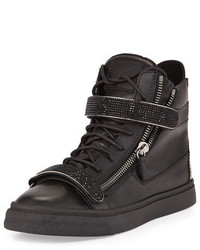 Giuseppe Zanotti Leather High Top Sneaker Black