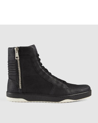 Gucci Leather High Top Sneaker With Zippers