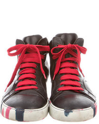 Lanvin Leather High Top Sneakers