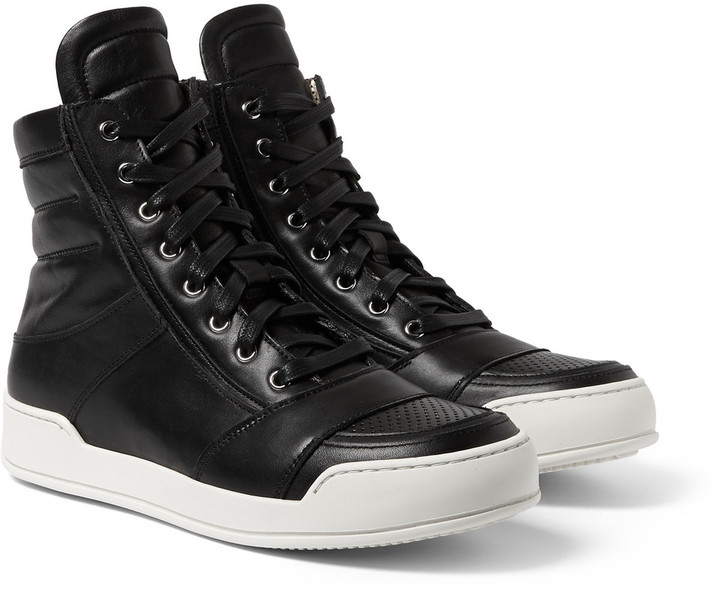 Balmain Leather High Sneakers, MR PORTER | Lookastic
