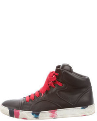 Lanvin Leather High Top Sneakers