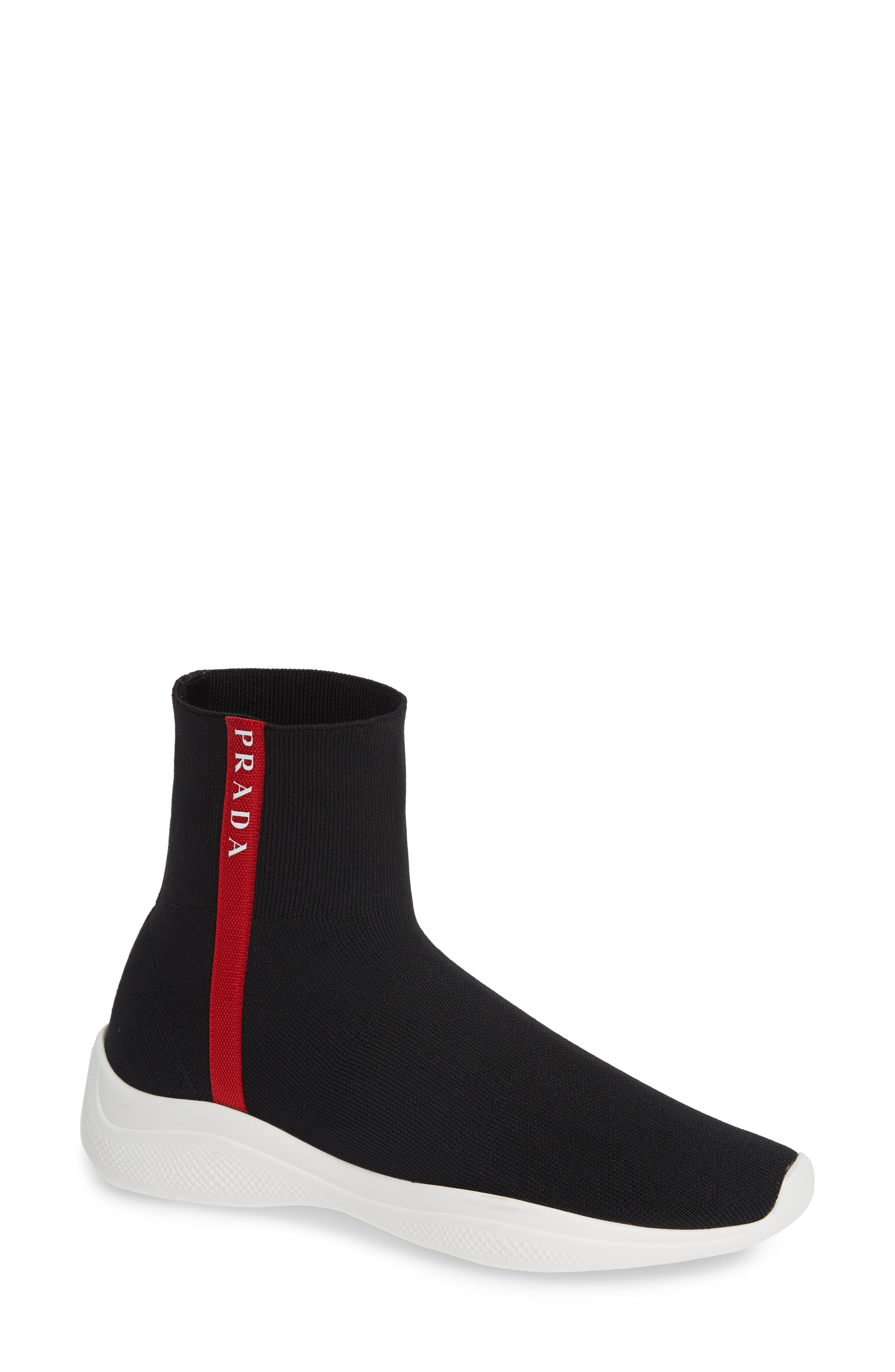 Prada Logo Band Sock Sneaker, $690 | Nordstrom | Lookastic