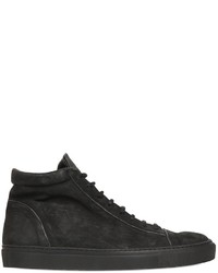 Matte Horse Leather High Top Sneakers