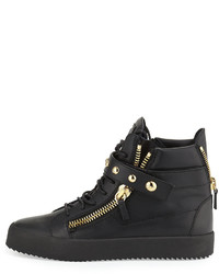 Giuseppe Zanotti Matte Leather High Top Sneaker Black