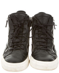 Giuseppe Zanotti Pebbled Leather High Top Sneakers