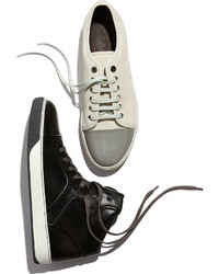 Lanvin Piped Leather High Top Sneaker Black