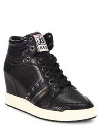 Ash Prince Studded High Top Wedge Sneakers