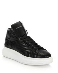 Alexander McQueen Quilted Leather High Top Sneakers