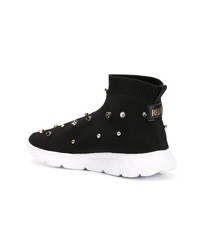 RED Valentino Red Crystal Stud Sock Sneakers