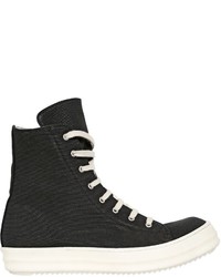 Rick Owens Drkshdw Cotton Canvas High Top Sneakers