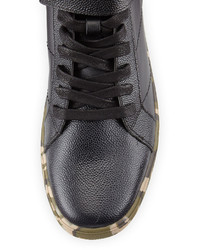 Roberto Vasi Chris Leather High Top Sneaker Blackcamo
