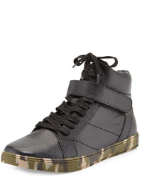 Roberto Vasi Chris Leather High Top Sneaker Blackcamo