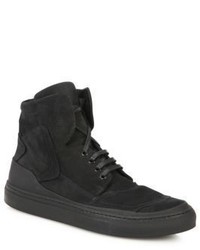 Belstaff Romford Waxed Nubuck Calf Leather High Top Sneakers