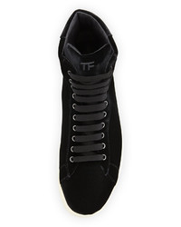 Tom Ford Russel Velvet High Top Sneaker Black
