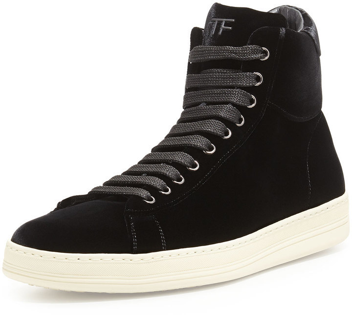 Tom Ford Russel Velvet High Top Sneaker Black, $990 | Bergdorf Goodman ...