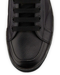 Prada Saffiano High Top Sneaker Black